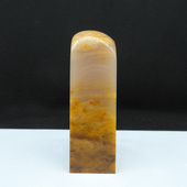 天然印石产地巴林石黄花俏色冻石印章篆刻石料23 75mm