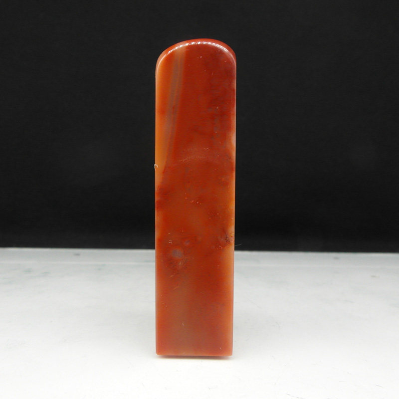 天然印石产地巴林石红花冻石朱砂红印章料篆刻石料冻石18*74mm