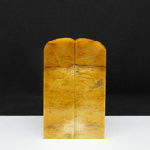 85mm 天然印石对章料产地巴林石橡木黄冻石印章篆刻石料25