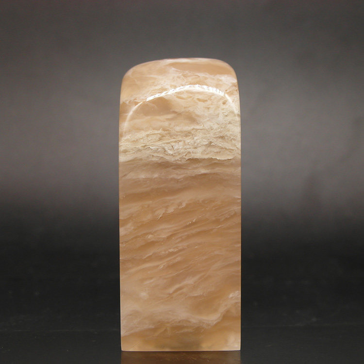 天然印石产地优质巴林石章料云水纹冻石印章篆刻石料20*20*53mm