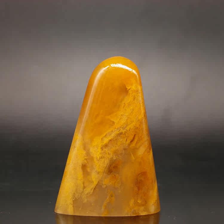 天然印石闲章料产地优质巴林石黄花冻石随形印章篆刻石料31*14*45