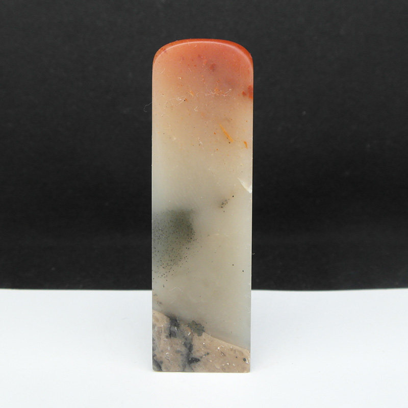 天然印石产地巴林石章料凝墨俏色红芙蓉冻石印章篆刻石料19*19*63