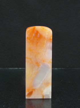 天然印石产地巴林石章料桃花红冻石印章篆刻石料21*21*61mm