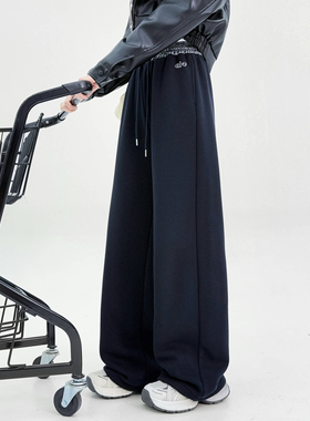 中大童女童裤子2025冬季百搭加绒阔腿卫裤休闲一体绒运动裤28622