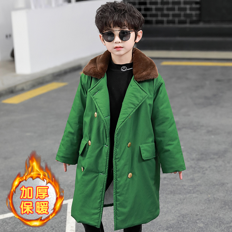 男童女童秋冬季军大衣棉衣