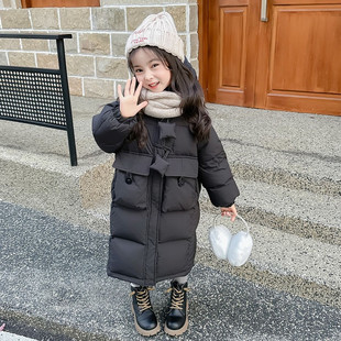 儿童棉服冬季新款外套女童洋气羽绒棉衣女孩冬装好看加厚黑色棉袄