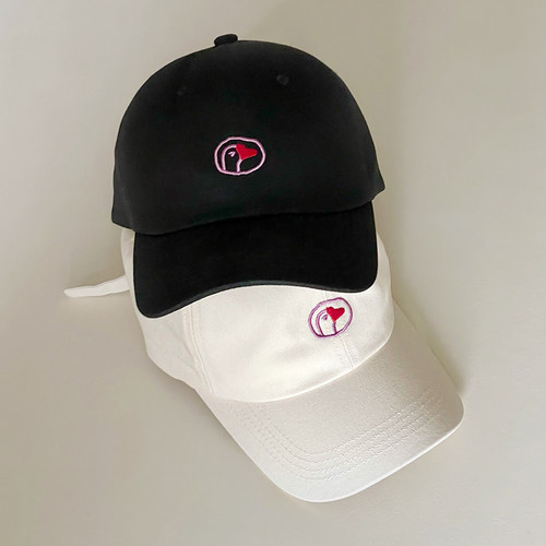 如本|纯棉刺绣小鹅棒球帽 原创黑白鸭舌帽 休闲百搭