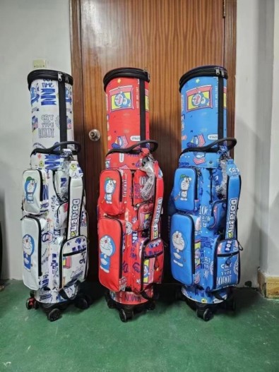万向四轮高尔夫航空包,多功能伸缩球包,尼龙防水布料,硬壳抗压