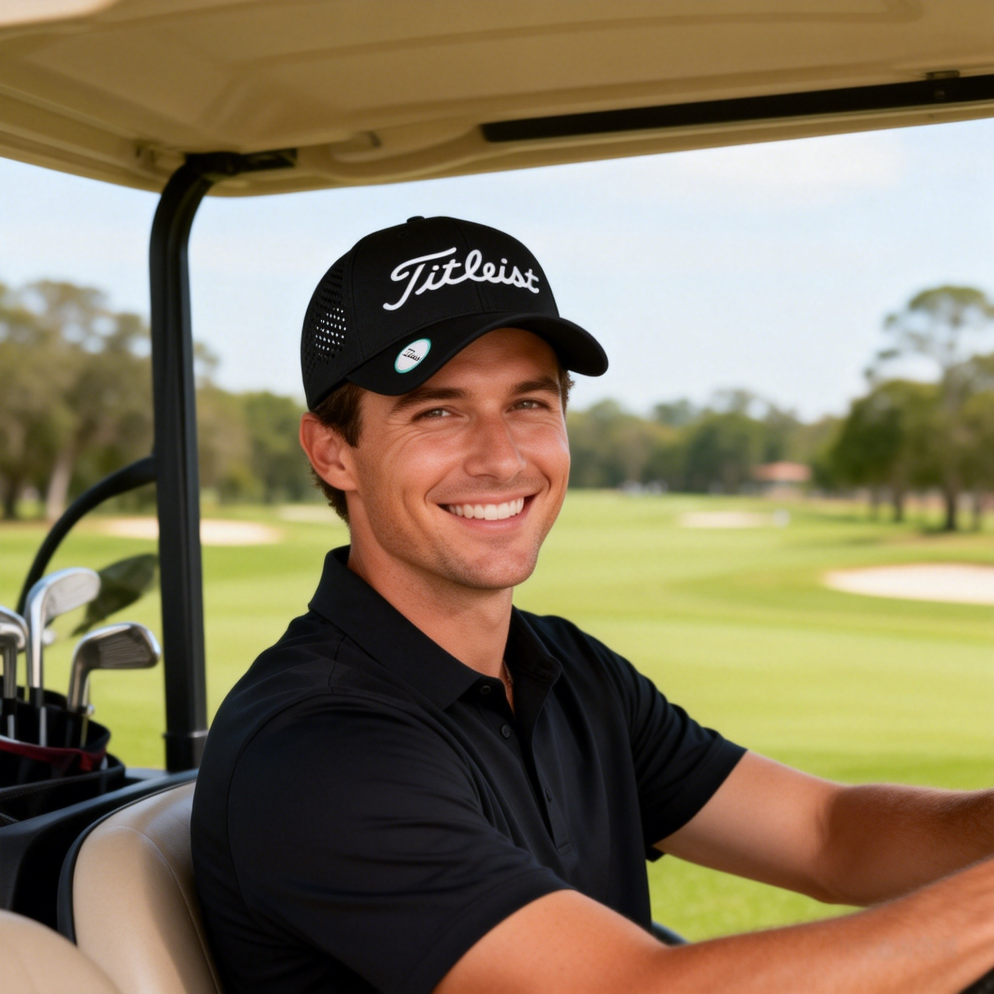 高尔夫帽子男女通用Golf球帽户外运动防晒速干透气配磁吸马克mark