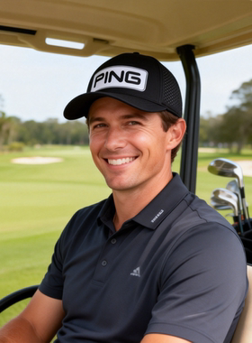 PING高尔夫运动男士休闲球帽GOLF遮阳防晒舒适透气可调节帽子爆款