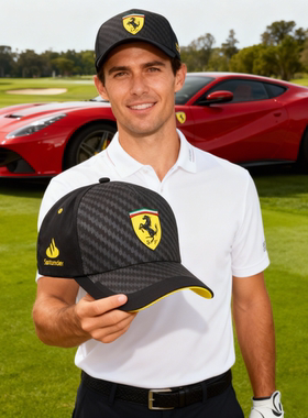 F1周边法拉利车队Ferrari赛车帽棒球鸭舌防晒高尔夫帽子汽车跑机