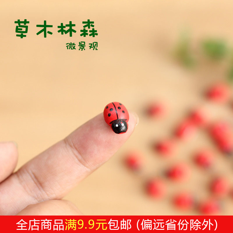 仿真小瓢虫苔藓微景观小摆件