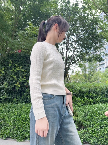 PL麻花短款针织衫(尤其精致！！保真正品！“姐妹”俩都留160）