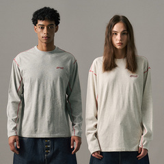 s45 反线基础小logo长袖男女秋季美式宽松情侣装打底衫