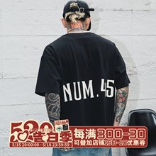 S45夏季骨位磨破基础印花短袖2024新款基础圆领休闲oversizeT恤