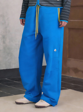 s45压胶撞色双褶解构设计运动休闲通勤卫裤