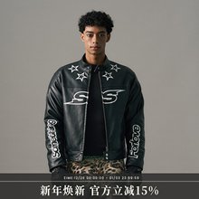 s45 黑色机车皮衣 立领PU皮夹克 街头防风外套质感