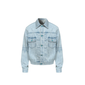 s45浅蓝水洗鬼爪猫须棉质休闲生活系牛仔夹克