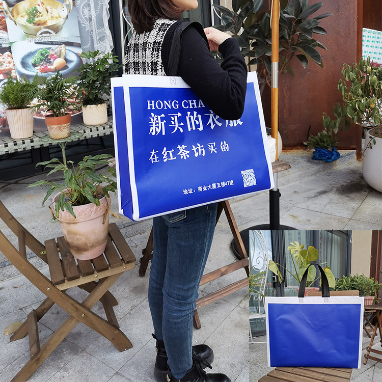 纯色手提袋无纺布覆膜礼品购物袋