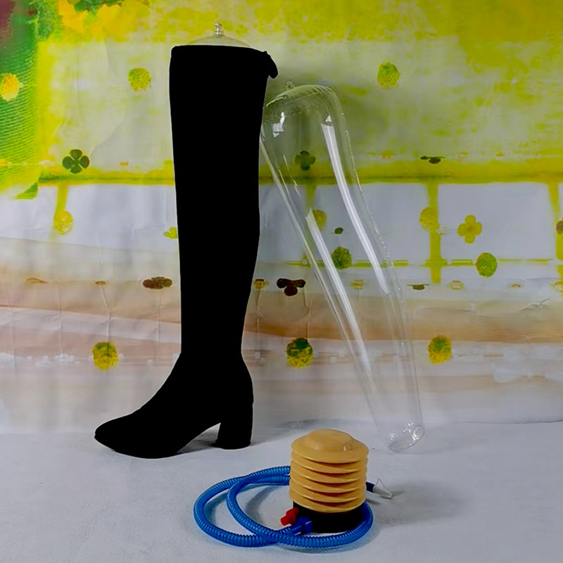厂家鞋店网店拍照充气靴子模特中筒过膝靴高透明靴撑防皱定型展示