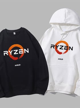 AMD RYZEN 锐龙线程撕裂者夏季宽松极客上衣卫衣帽衫