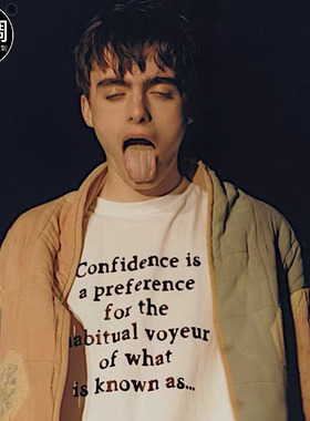 Blur模糊乐队Parklife歌词字母摇滚衣服纯棉圆领短袖宽松t恤有趣