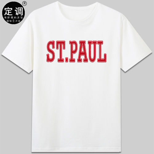 头文字D周杰伦STPAUL印字母t恤cos衣服纯棉短袖男女款宽松衣服潮
