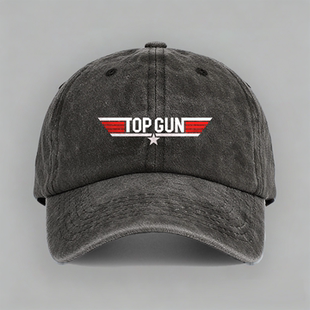 Top 壮志凌云电影阿汤哥汤姆克鲁斯logo定制棉棒球帽鸭舌帽子 Gun