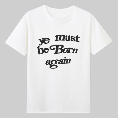 kanye west ye must born again 欧美潮牌侃爷同款字母短袖上衣服