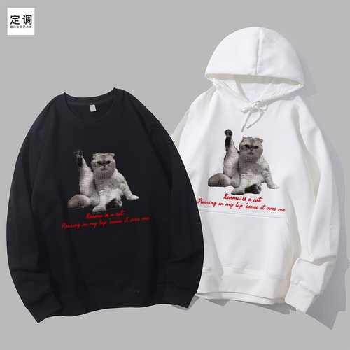 Karma is a cat霉霉Olivia猫咪taylor swift衣服周边圆领卫衣帽衫