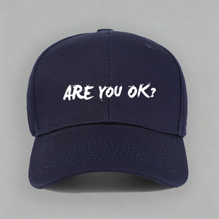 ARE YOU OK致敬雷军字母纯棉棒球帽子水洗软顶个性定制鸭舌帽防晒