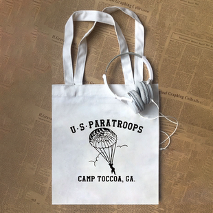 Band of Brothers 兄弟连空降伞兵训练同款印花帆布包