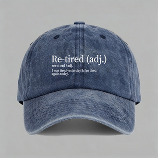 I was tired yesterday 趣味retired谐音梗英文棒球帽鸭舌帽子