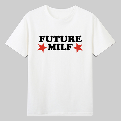 FUTURE MILF趣味英文短袖T恤夏季纯棉半袖小众设计男女潮恶搞笑