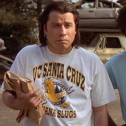UC Santa Cruz Pulp Fiction John Travolta 低俗小说昆汀电影T恤