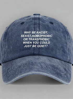 Frank Ocean WHY RACIST 法海纽约音乐节字母棒球帽做旧鸭舌帽子