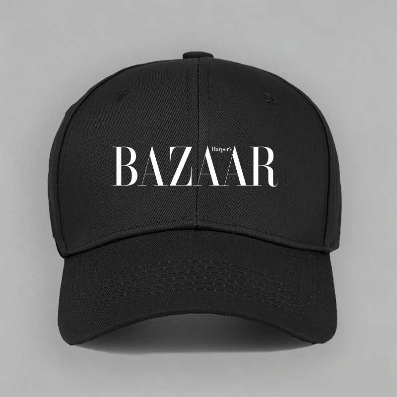 BAZAAR时尚芭莎logo男女纯棉棒球帽子水洗软顶个性定制鸭舌帽防晒
