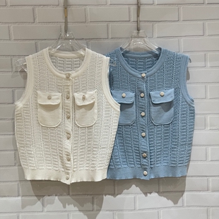 针织马甲背心女宽松显瘦上衣286 百搭圆领无袖 欧洲站2026春季 时尚
