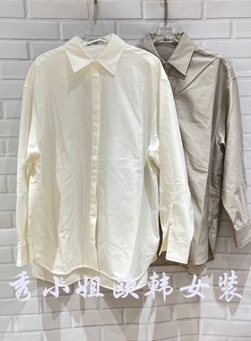 欧洲站2026春季新款PH23时尚百搭翻领长袖宽松休闲衬衫上衣68318