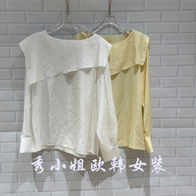 欧洲站现货2026春季新款l-JCV荷叶边衬衫女长袖百搭气质上衣12901