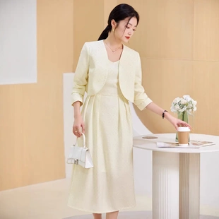 高級感西裝 連衣裙子兩件套吊帶裙休閑西服套裙 外套女春秋2025新款