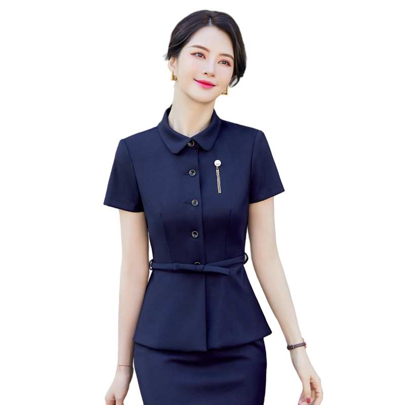 春夏季短袖职业套装女士时尚休闲ol正装气质商务工作服西装外套女