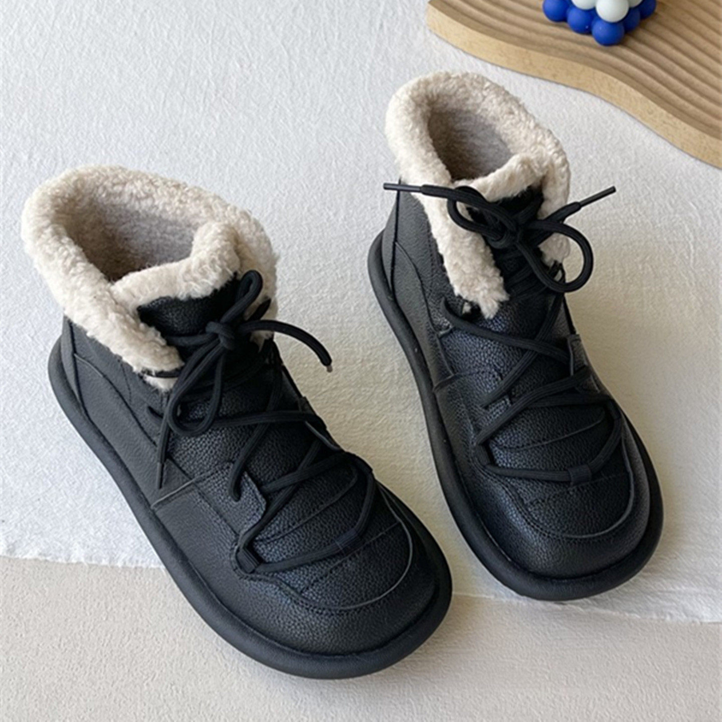 冬款雪地靴系带棉靴女休闲舒适