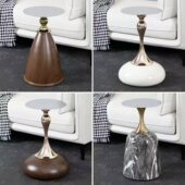 轻奢客厅沙发边几底座高级感简约意式 床头柜酒店移动茶几桌腿支架