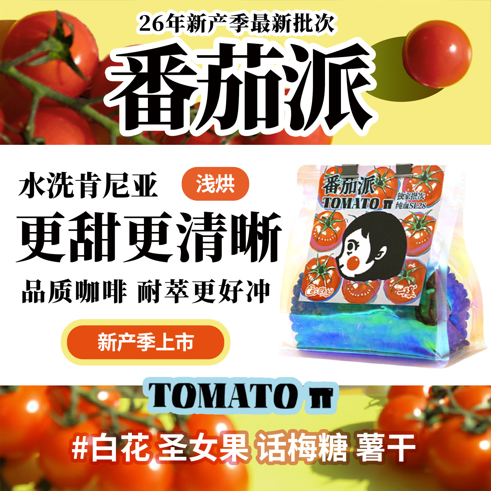 PiPiPaPa浅烘 26新产季肯尼亚瑰夏庄园番茄派 小番茄水洗肯尼亚