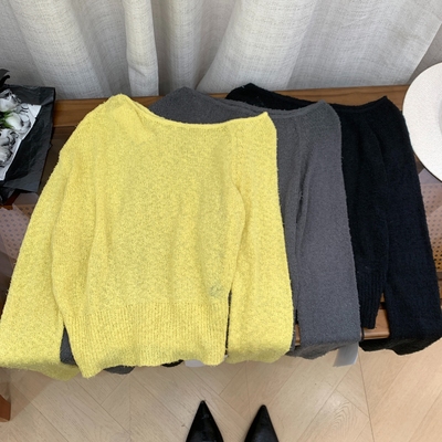 2025年秋季新款时尚纯色简约宽松显瘦小众百搭针织衫K#6