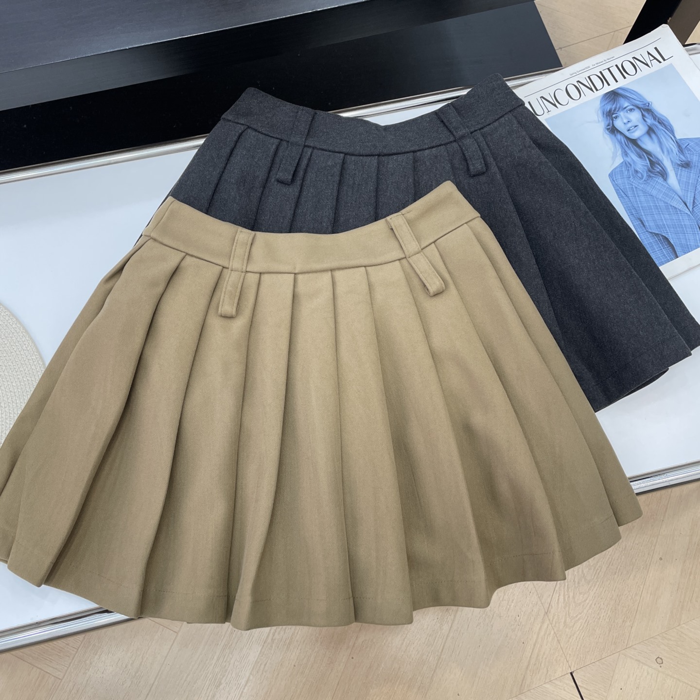 半身裙小众时尚休闲A字百褶高腰显瘦短裙女 I#30