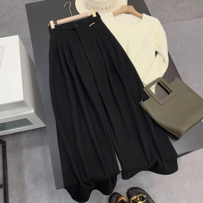 加绒休闲裤时尚冬季新款褶皱设计高腰显瘦阔腿长裤 L#15,女装/女士精品,休闲裤,淘宝优惠券,粉丝福利购,淘宝优惠卷