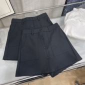 高腰显瘦单排扣设计感气质百搭短裙A 纯色休闲短裤 女2026新款