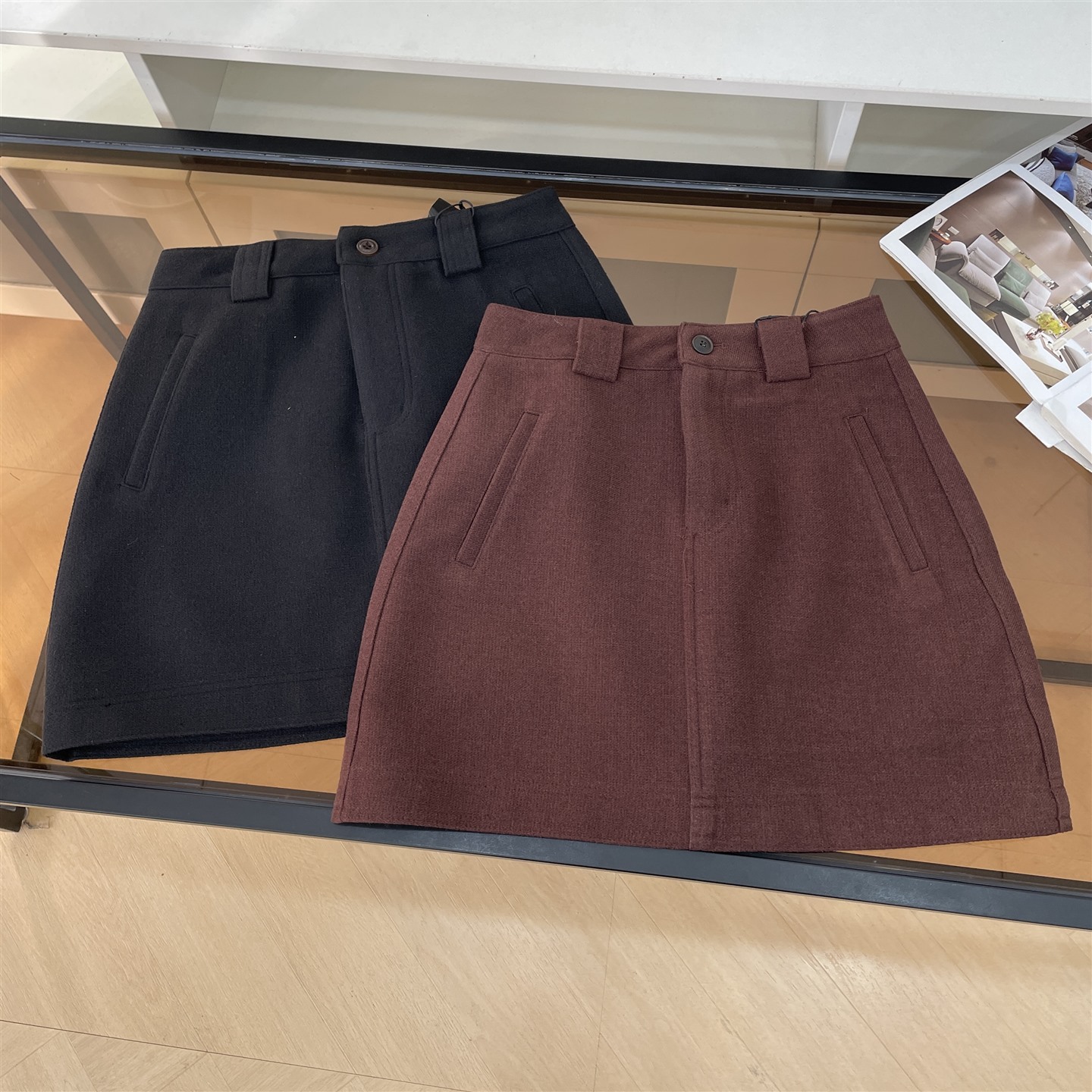 高腰显瘦半身裙通勤风时尚百搭A字复古风短裙K#30